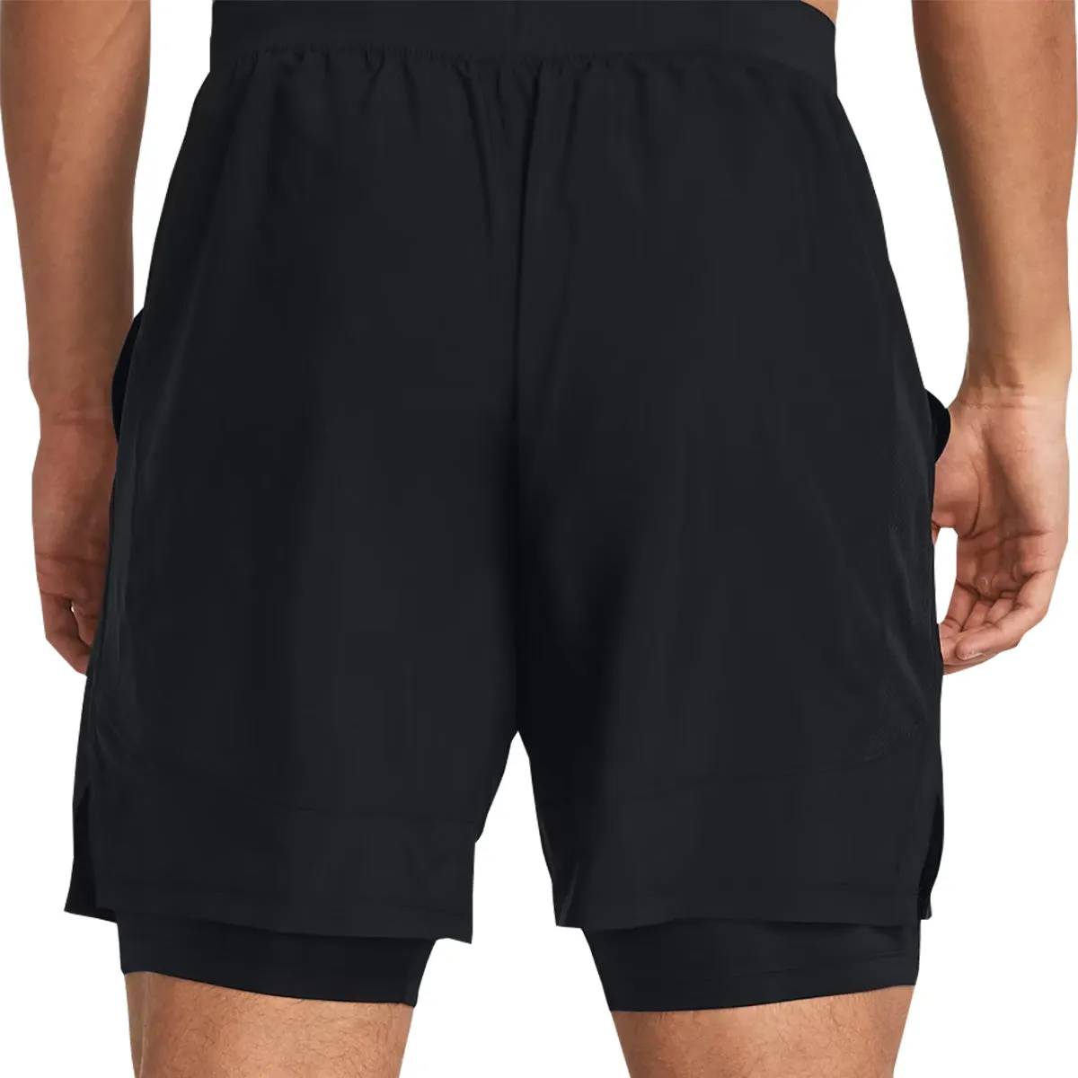 Holiday Wear Gusseted Crotch Under Armour Launch 2 In 1 Mens Running Shorts - Black
