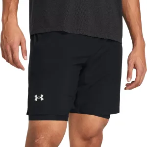 Under Armour Launch 2 In 1 Mens Running Shorts - Black UV Protective Coating Contemporary Cut