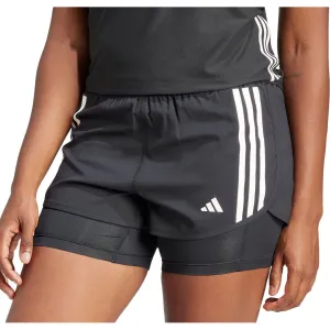 fall shorts Relaxed Waistband adidas Own The Run 3 Stripes 2 In 1 Womens Running Shorts - Black