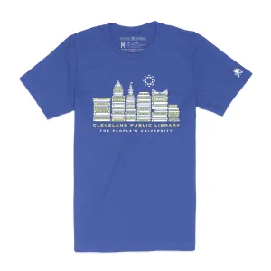 easygoing look Minimal Comfort Style Cleveland Public Library Skyline - Unisex Crew T-Shirt