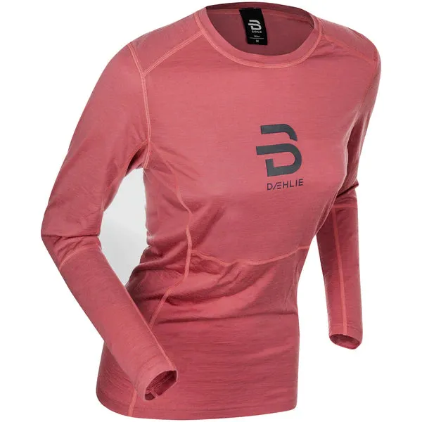 Cozy Pullover Women's Active Wool Long Sleeve (Dusty Red)