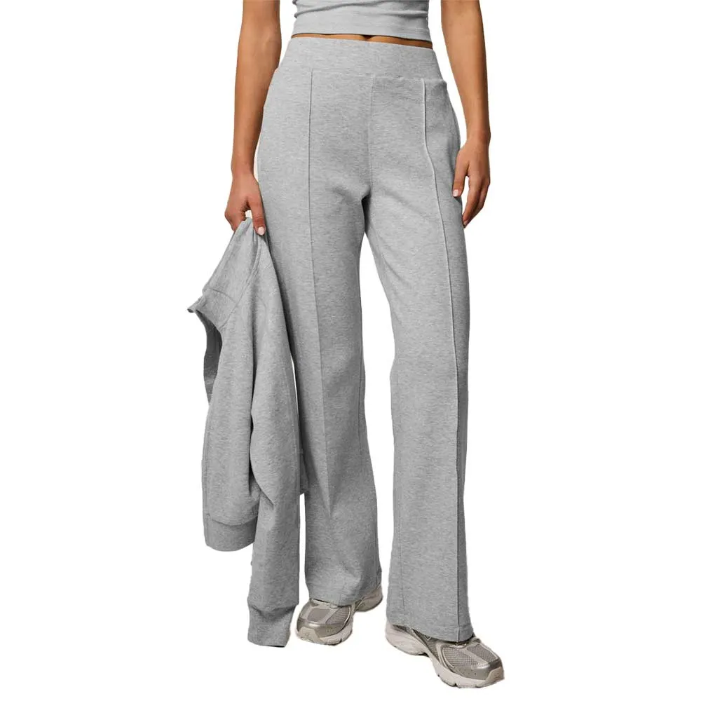 High Waist Elastic Waistband Women's Ojai Pant - Light Grey Heather