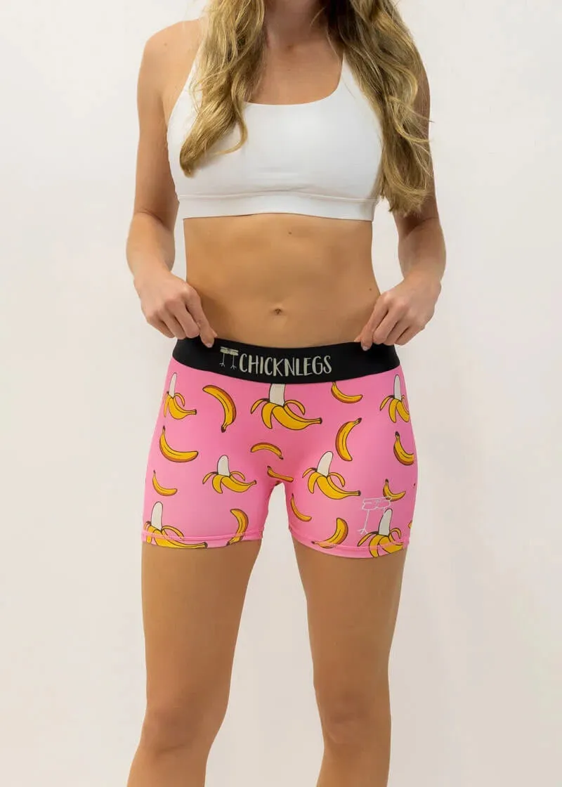 Busy Glow Weather Ready Women's Pink Banana 3" Compression Shorts