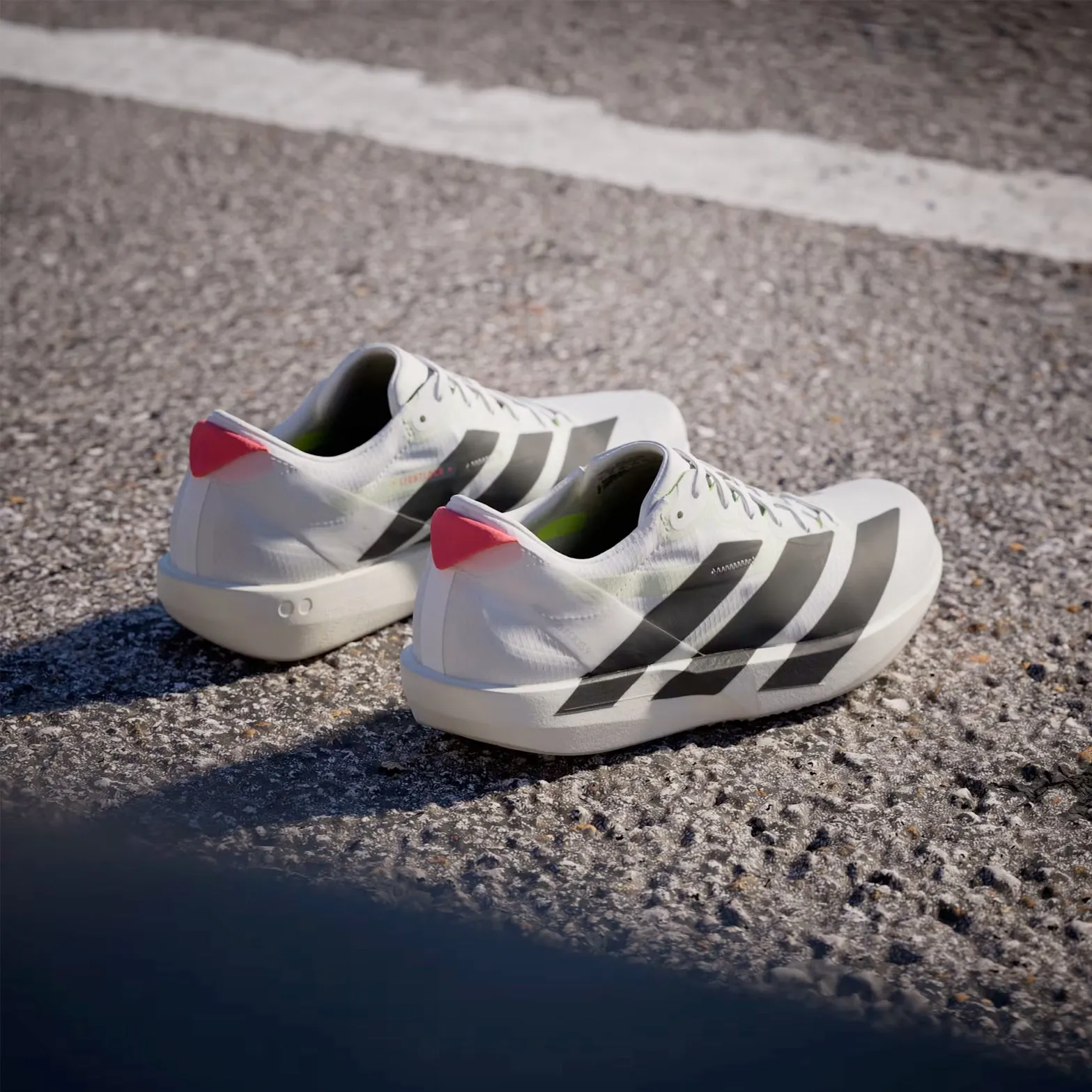 Women's Adizero Adios 9 Running Shoes Cloud White / Core Black / Lucid Red Airflow System