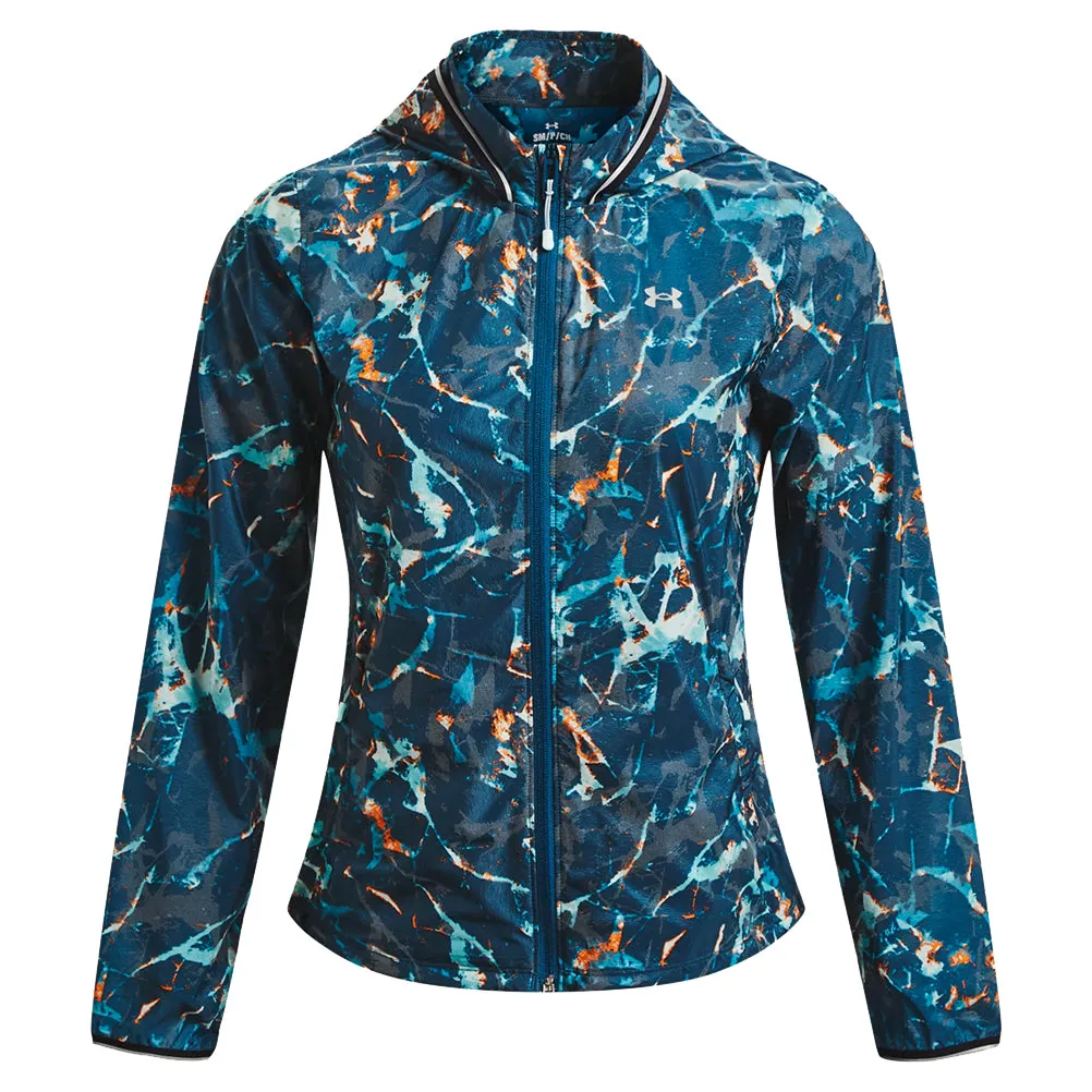 Under Armour Storm OutRun the Cold Women's Running Jacket - Petrol Blue/Reflective Possibility Business Meeting