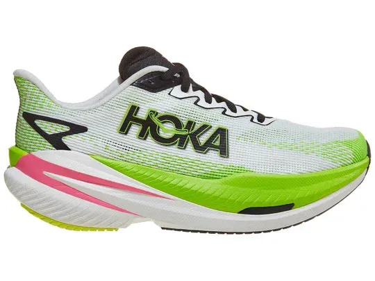 Impact Absorbing Layers sprint shoes Hoka | Mach X3 | Women's | White/Neon Lime