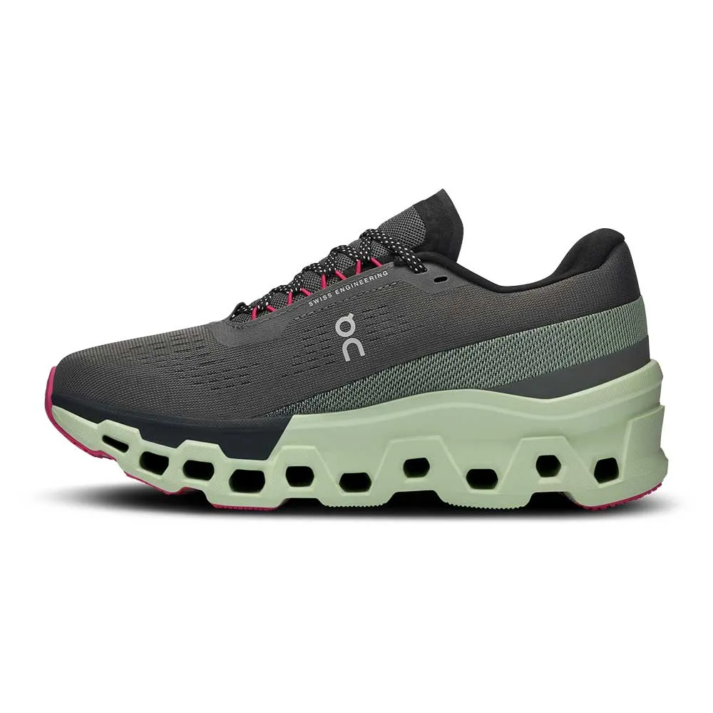 Women's Cloudmonster 2 Running Shoe - Asphalt/Lima - Regular (B) easy to remove Shock Absorbing Sole