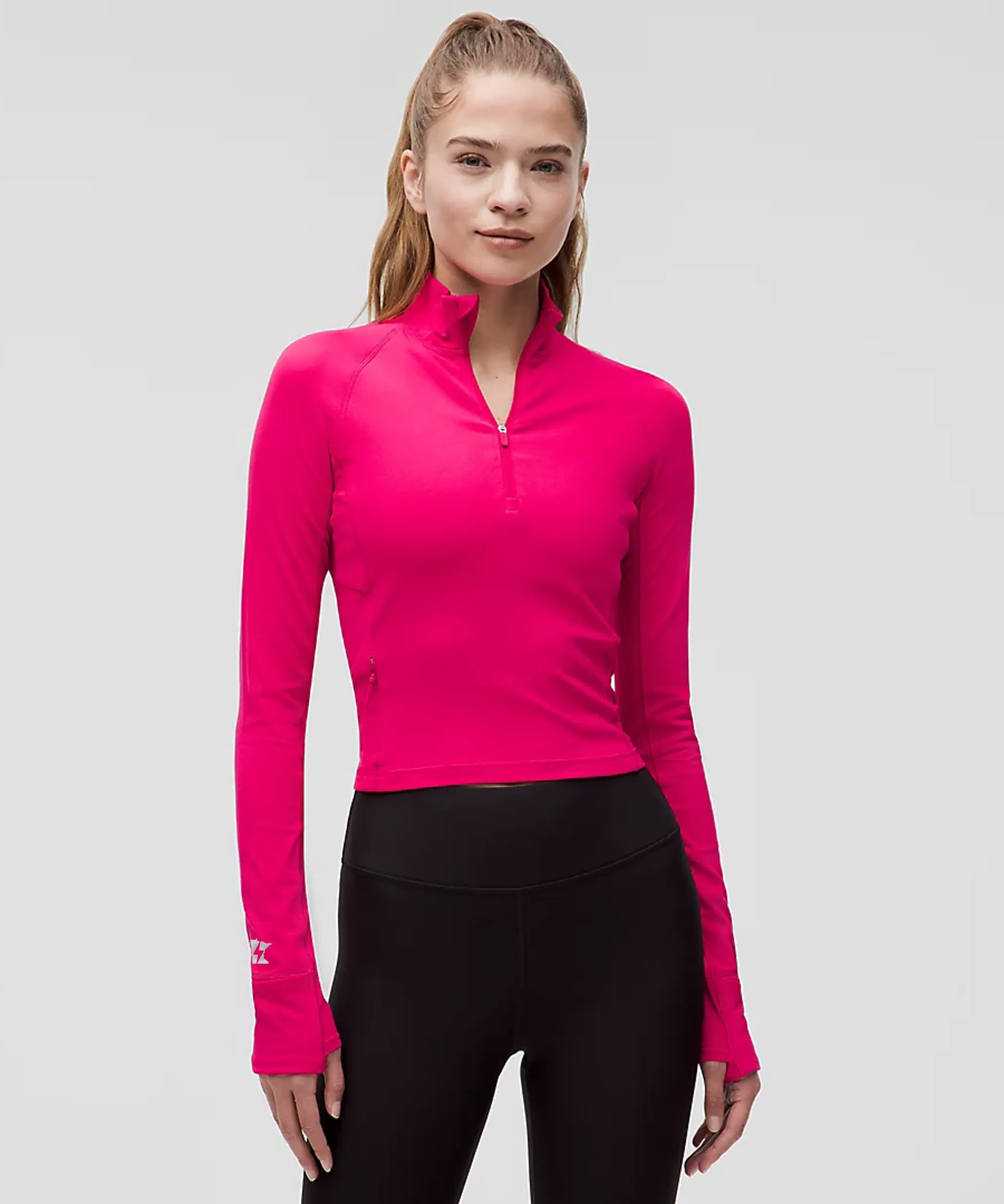 Warm Gloves Colorfast Technology Women's It's Rulu Run Cropped Half Zip (Passionate)