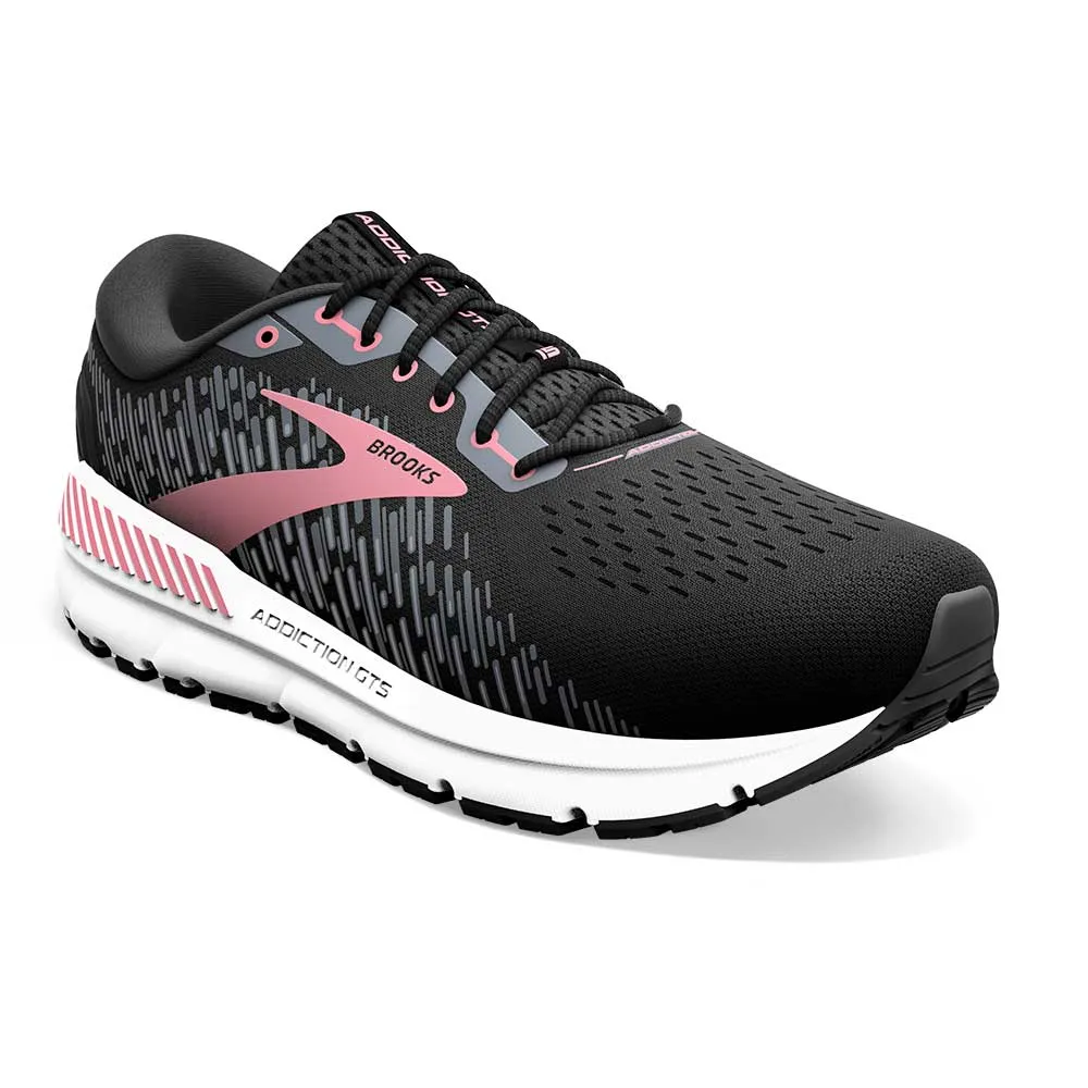 Lightweight Flexibility Women's Addiction GTS 15 Running Shoe- Black/Ebony/Mauvewood- Extra Wide (2E)
