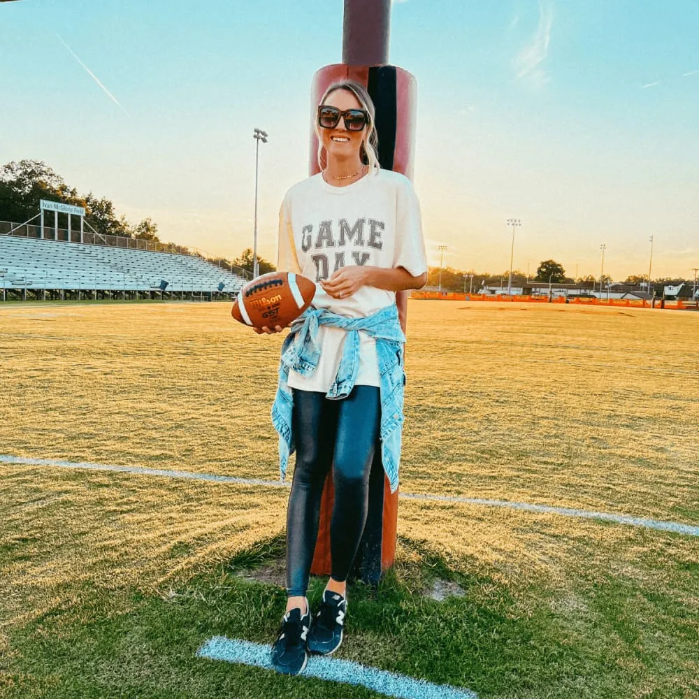 Game Day Tee - Ivory Trendy Vibes Casual Essentials Wear