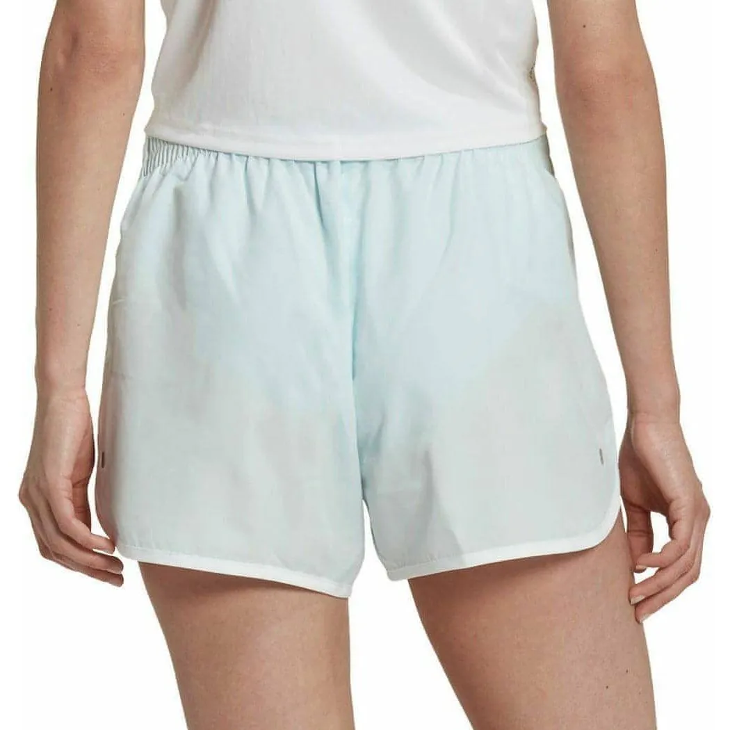 Reflective Safety Stripes snap closure adidas 4 Inch Marathon 20 Womens Running Shorts - Blue