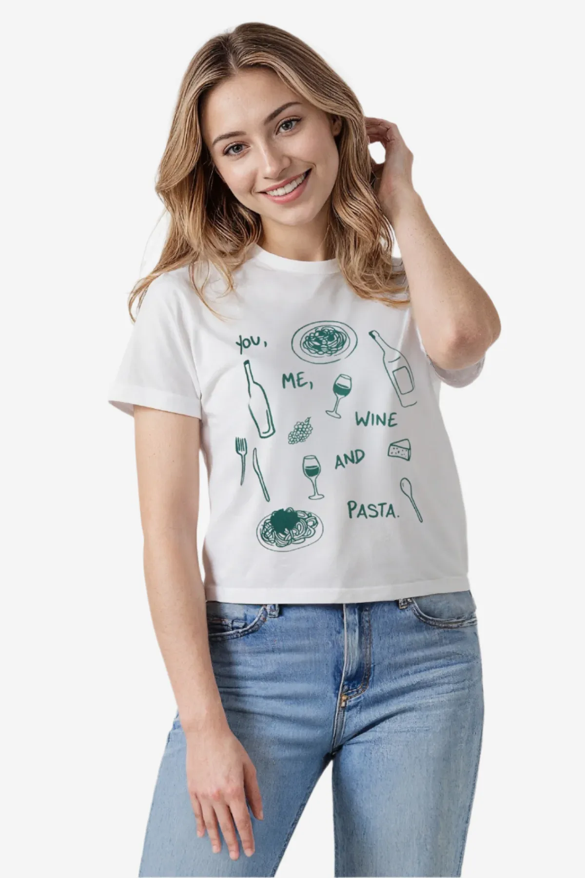 You Me Pasta Jamie Tee | Snow White Seamless construction baby shower