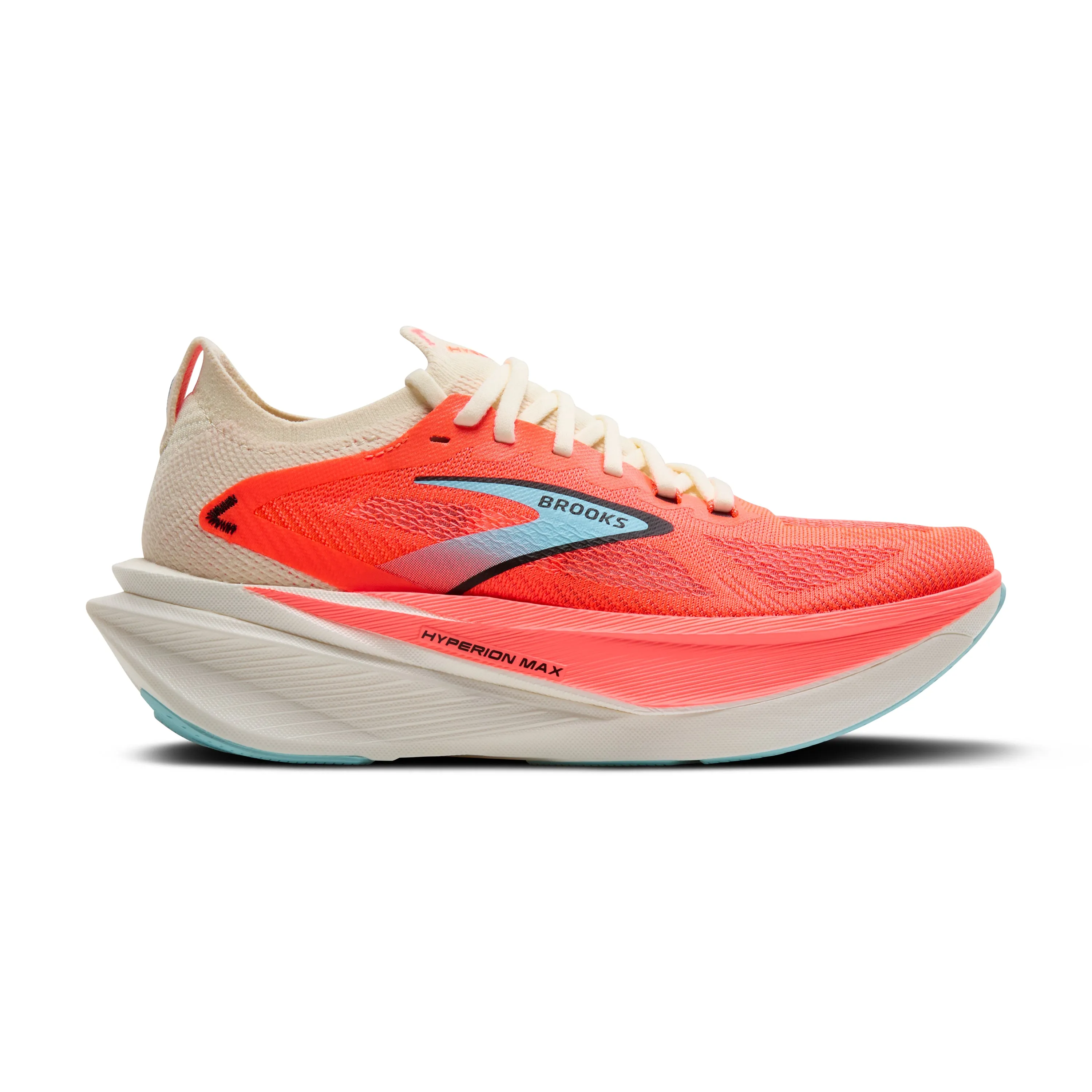 Brooks | Hyperion Max 3 | Women's | Coconut/Fiery Coral/Atomizer anti - slip outsole Secure Traction