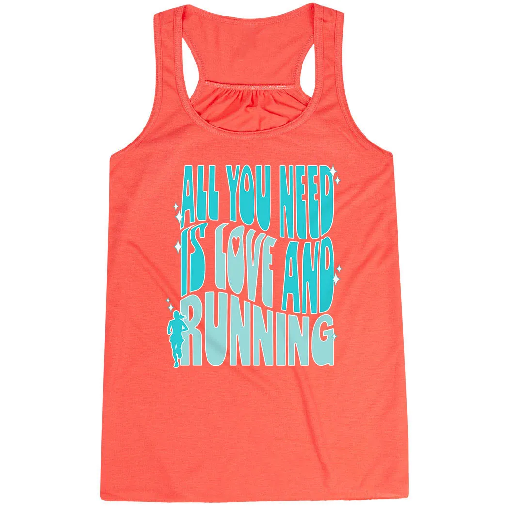 wide - track Flowy Racerback Tank Top - All You Need is Love and Running
