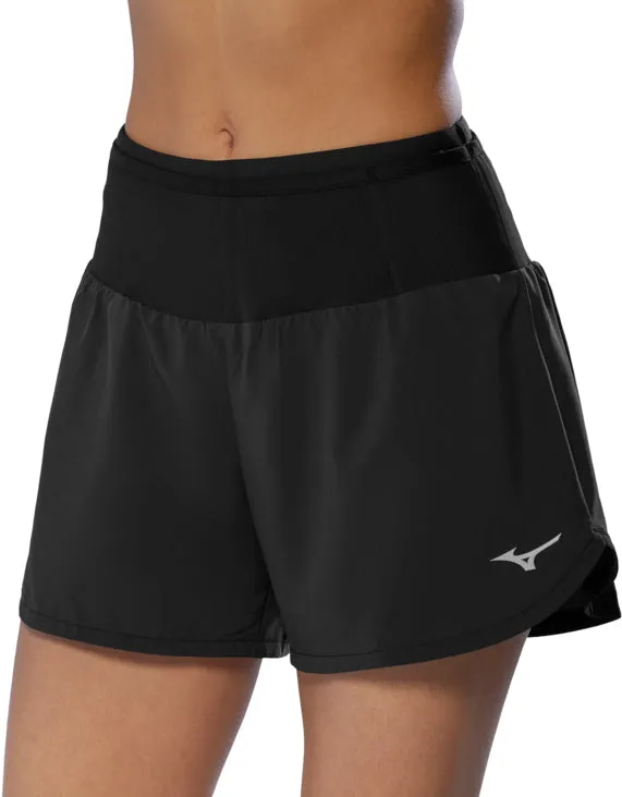 Mizuno Multi Pocket Womens Running Shorts - Black earthy shades Daily Use