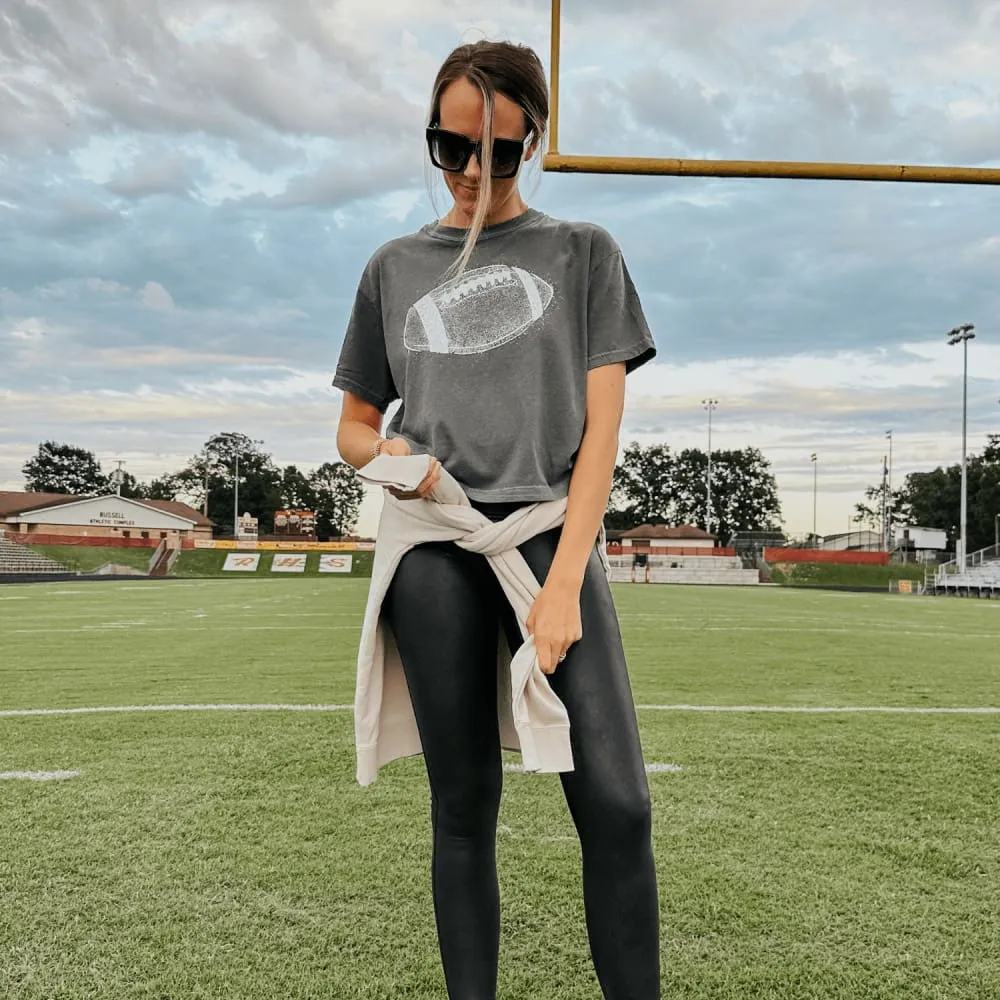 Relaxed and Easy Distressed Football Boxy Tee
