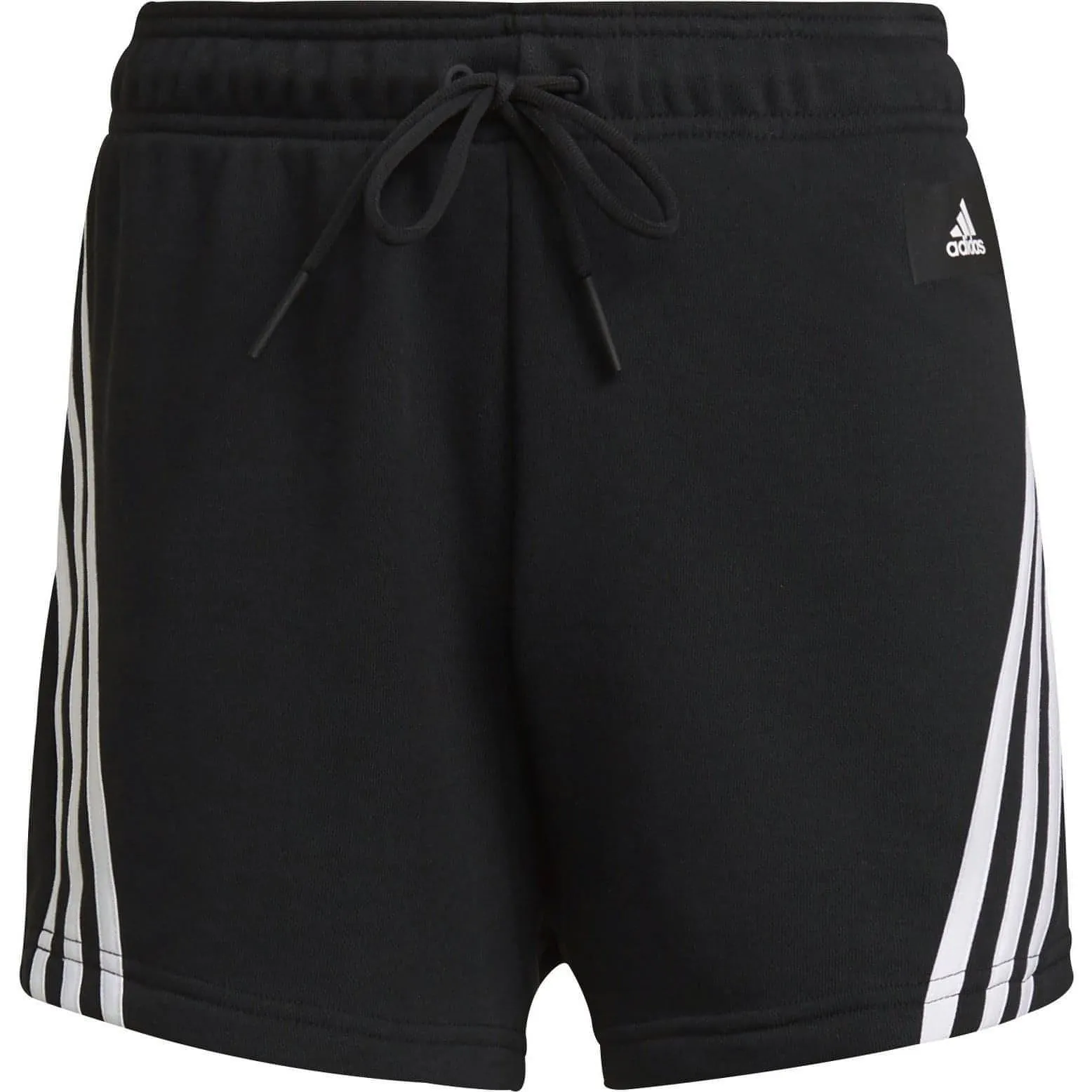 adidas Future Icon 3 Stripes Womens Training Shorts - Black Anti Sag Technology
