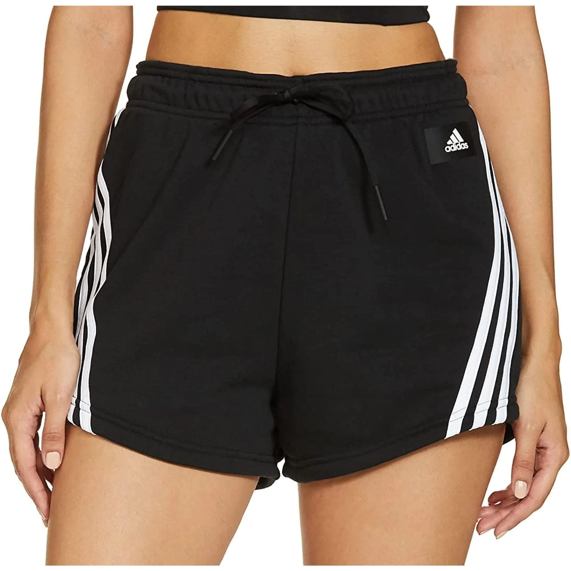 adidas Future Icon 3 Stripes Womens Training Shorts - Black Core Comfort