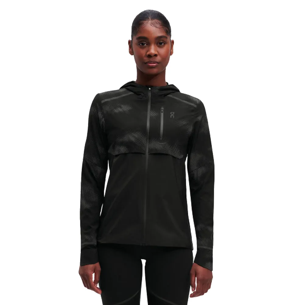 On Running Weather Lumos Women's Running Jacket - Black suburban residents Breathable mesh