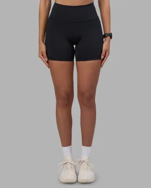 Fusion High-Rise 6" Short Pockets - Black Elastic hemline Squat Proof Fitness Lover