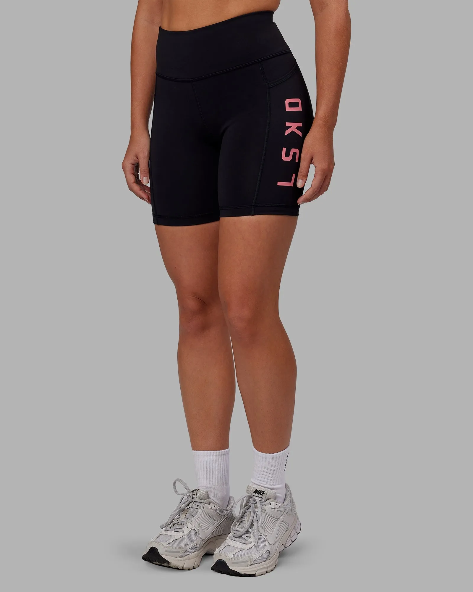Rep Ultra High-Rise 6" Short Pockets - Black-Pink Lemonade Light and Breathable Sweat Control