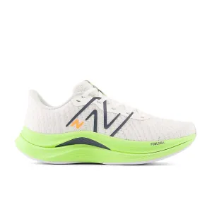 New Balance FuelCell Propel v4 (Womens) - White with bleached lime glo and graphite Balanced Ride reflective visibility