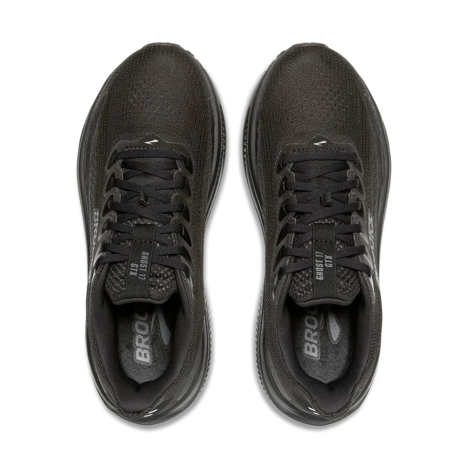 PU material supination - control - feature shoes Women's Ghost 17 GORE-TEX Running Shoes Black / Black / Ebony