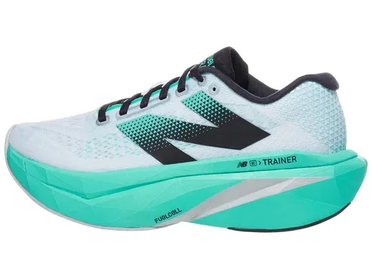 running with a removable insole New Balance | FuelCell SuperComp Trainer v3 | Women's | White/Cyber Jade/Silver Metallic/Deep Sea