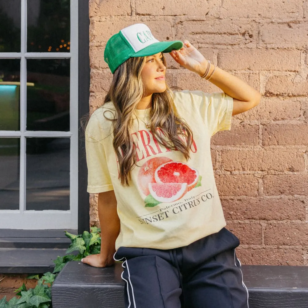 Cozy Comfort Fit Breathable Performance Fit Sunset Citrus Tee