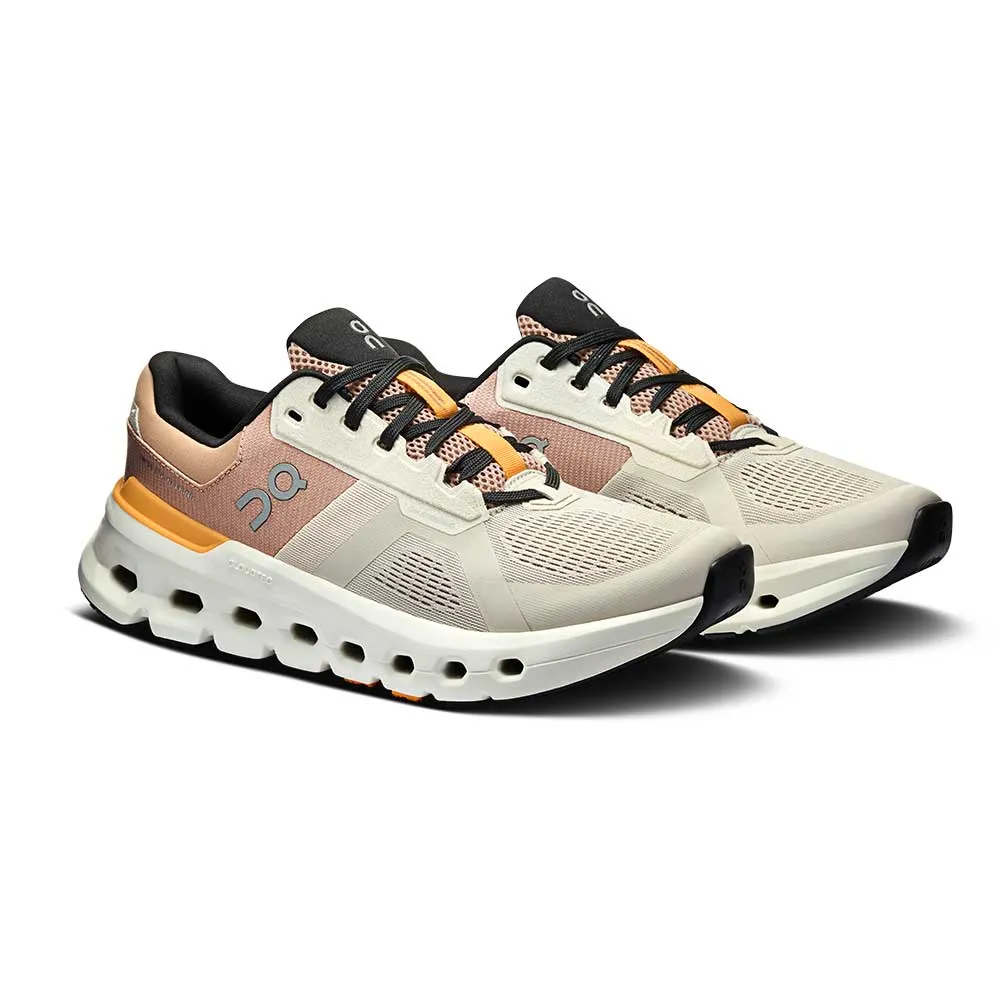 Customizable Pressure Dispersing Pods Women's Cloudrunner 2 Running Shoe - Pearl/Tangerine - Wide (D)