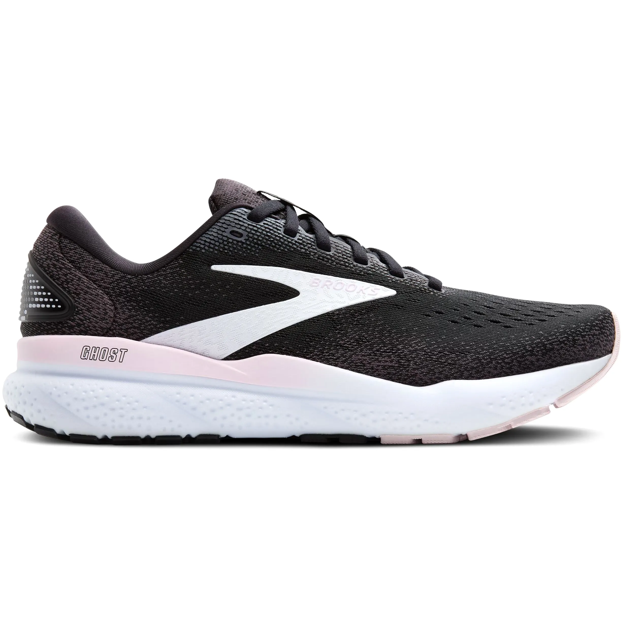 Award-winning Stretch Collar Brooks Women's Ghost 16 Running Shoes Black / White / Orchid Ice