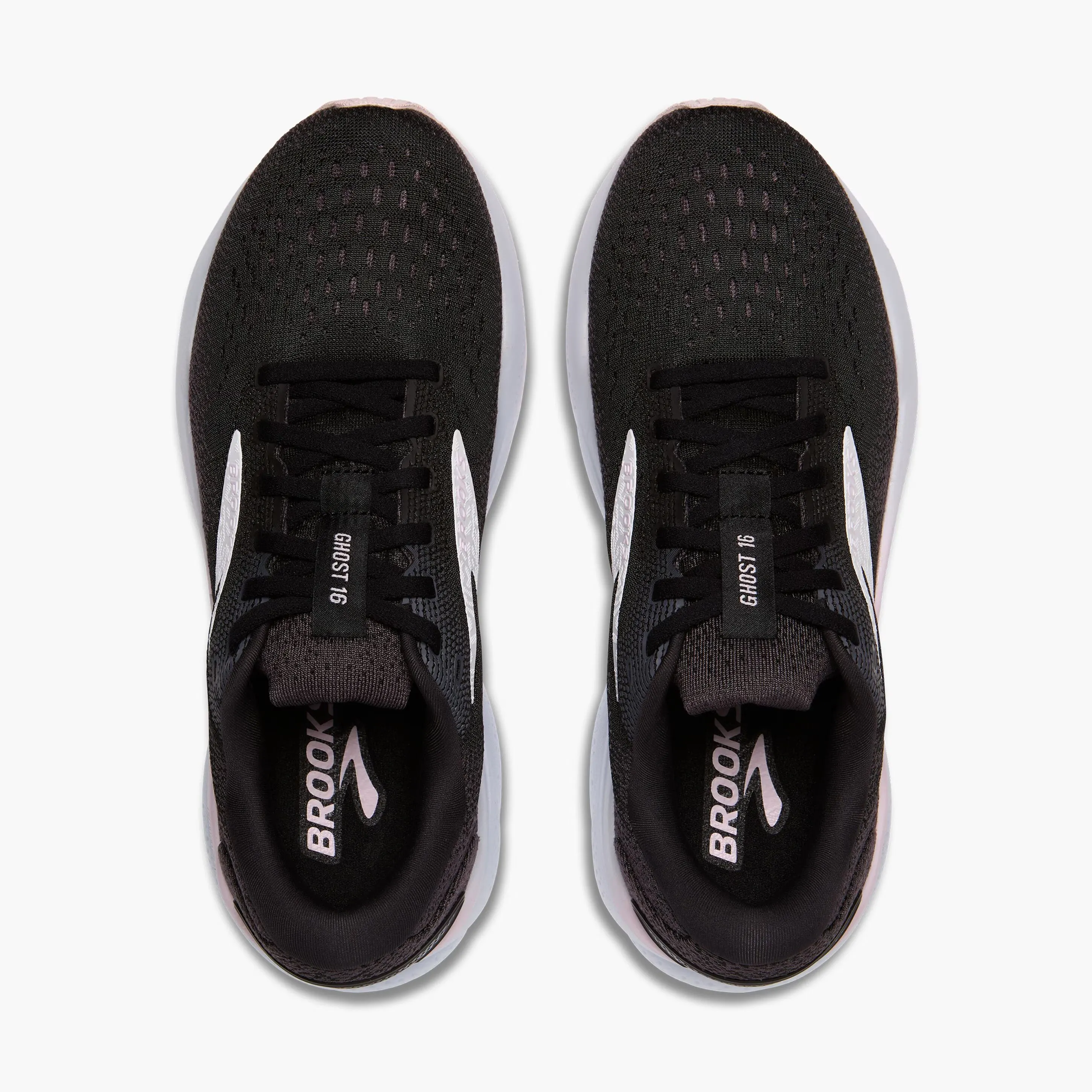 Brooks Women's Ghost 16 Running Shoes Black / White / Orchid Ice Ankle Stability