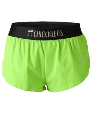 Women's Neon Green 1.5" Split Shorts Farm Glow