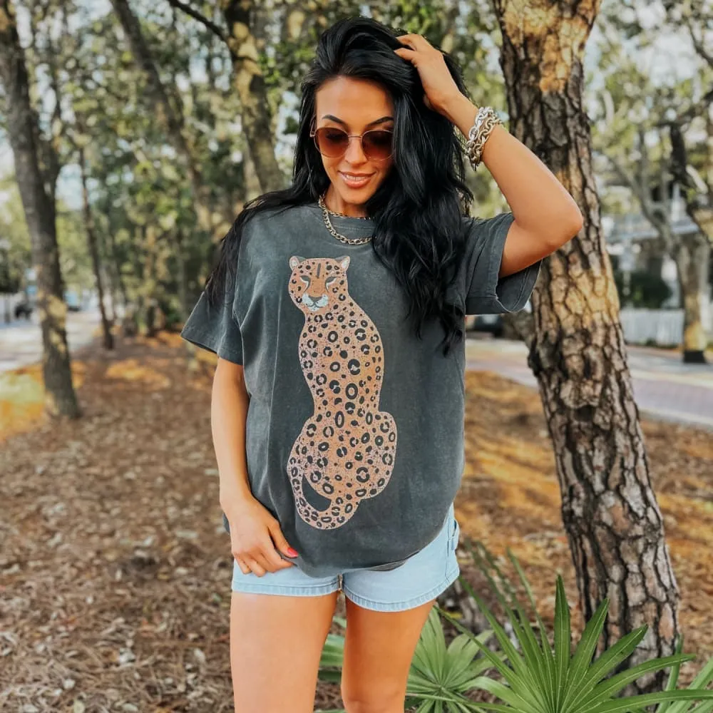 Rosemary Leopard Tee Non Toxic Printing Sleek Layers