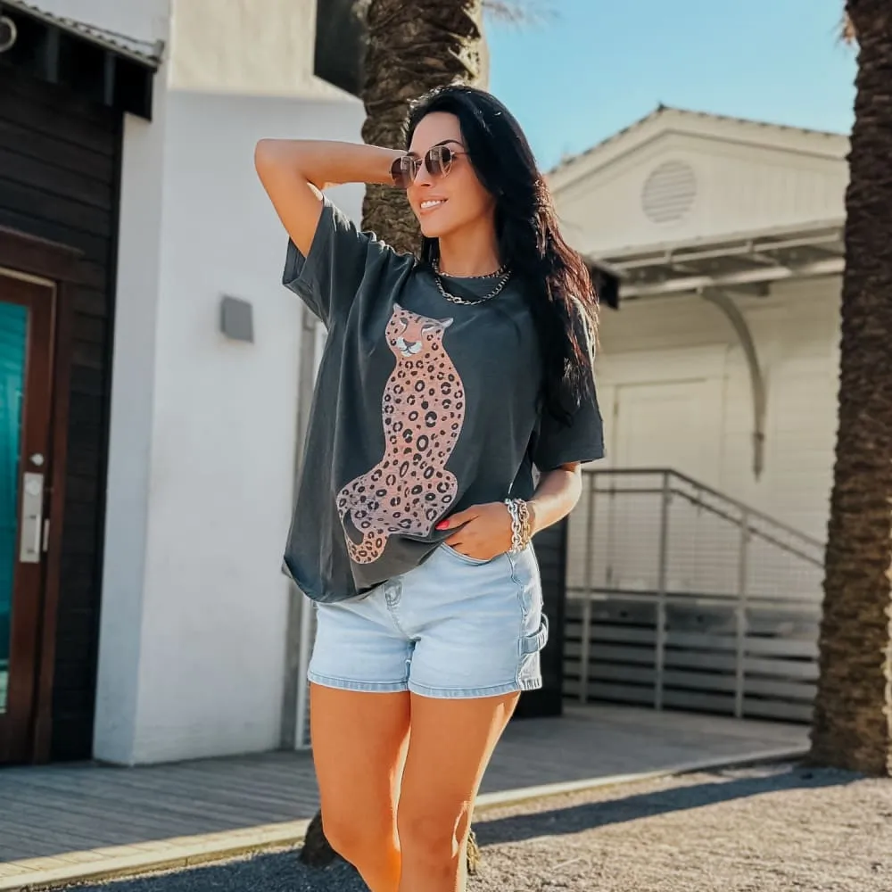 Stretch Knit Rosemary Leopard Tee