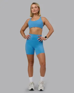 Relaxed fit wear Unisex Style Dance Practice Elixir Ultra High-Rise 6" Short - Azure Blue