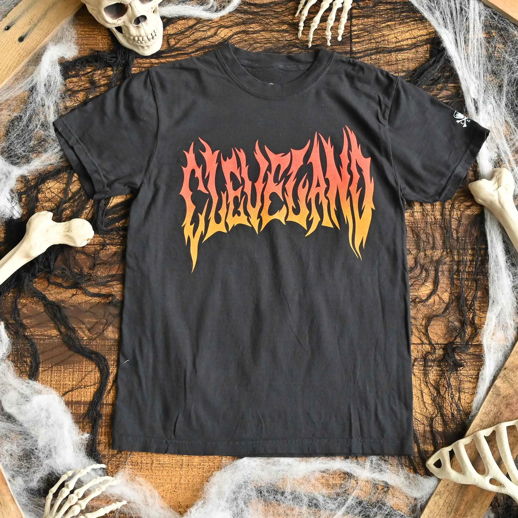 Fashion-Forward Fit Cleveland NuMetal Flame - Mens/Unisex Crew T-Shirt