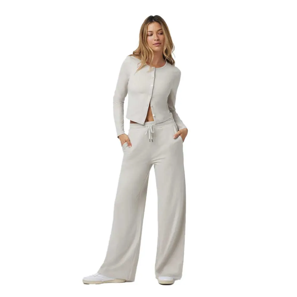 Tailored Fit Women's Halo Essential Wideleg Pant - Ecru Heather