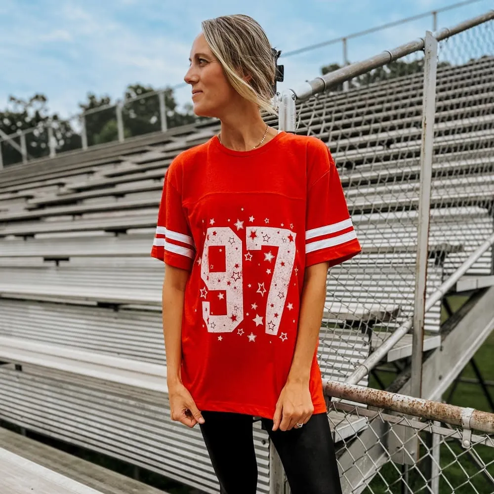 Wide Neck Opening Athletic Wear 97 Jersey Tee