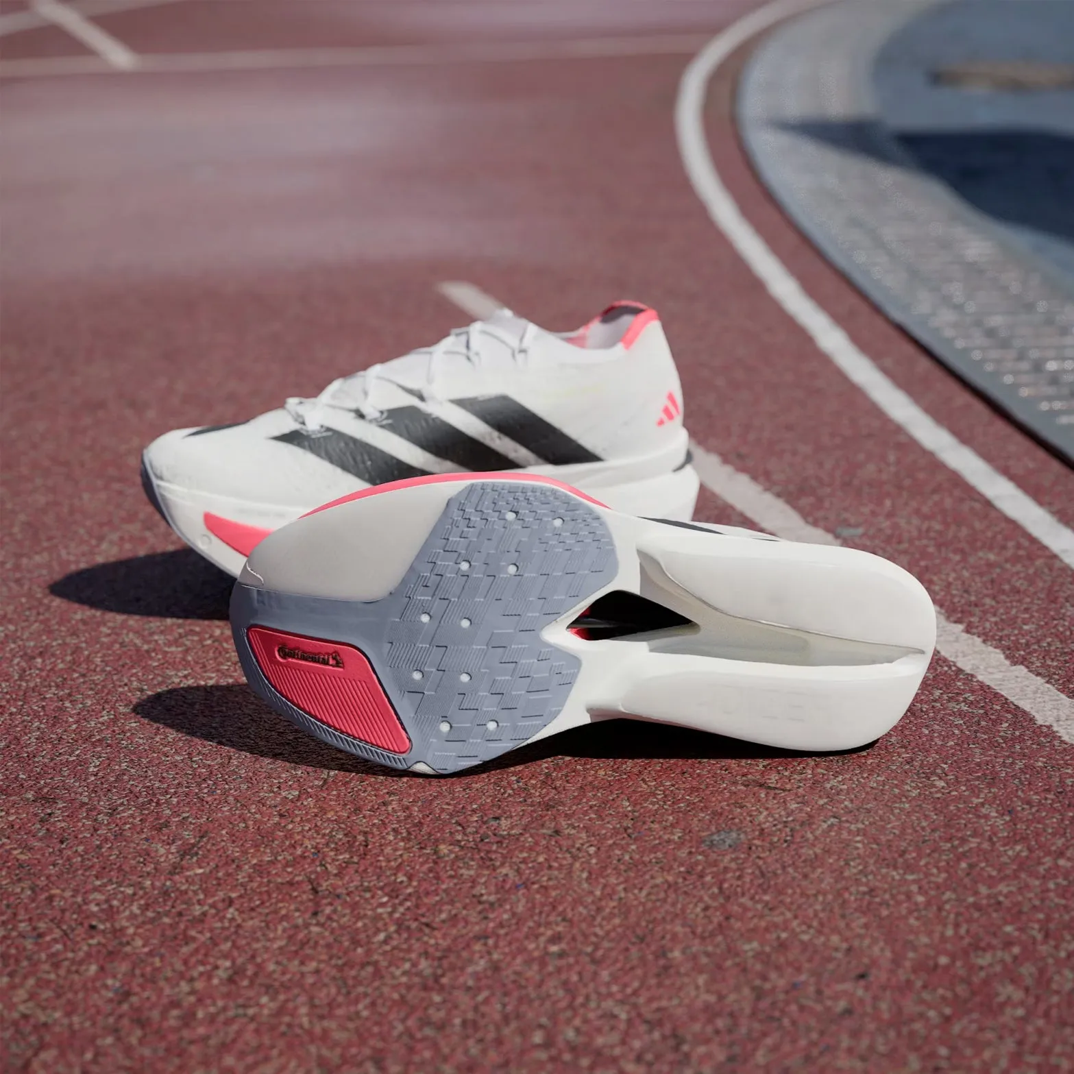 Adizero Prime X 3 Strung Running Shoes Cloud White / Core Black / Lucid Red Thermo Adaptive Lining