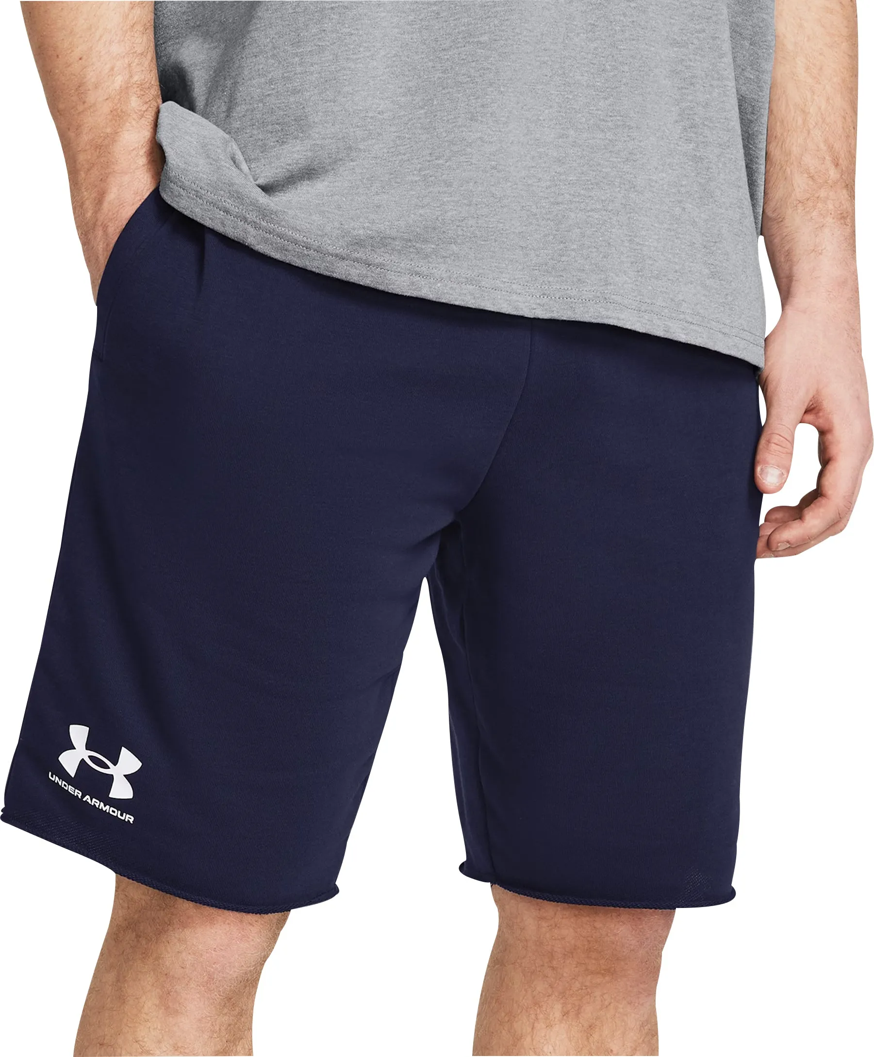 Under Armour Rival Terry Mens Training Shorts - Blue Convertible Length