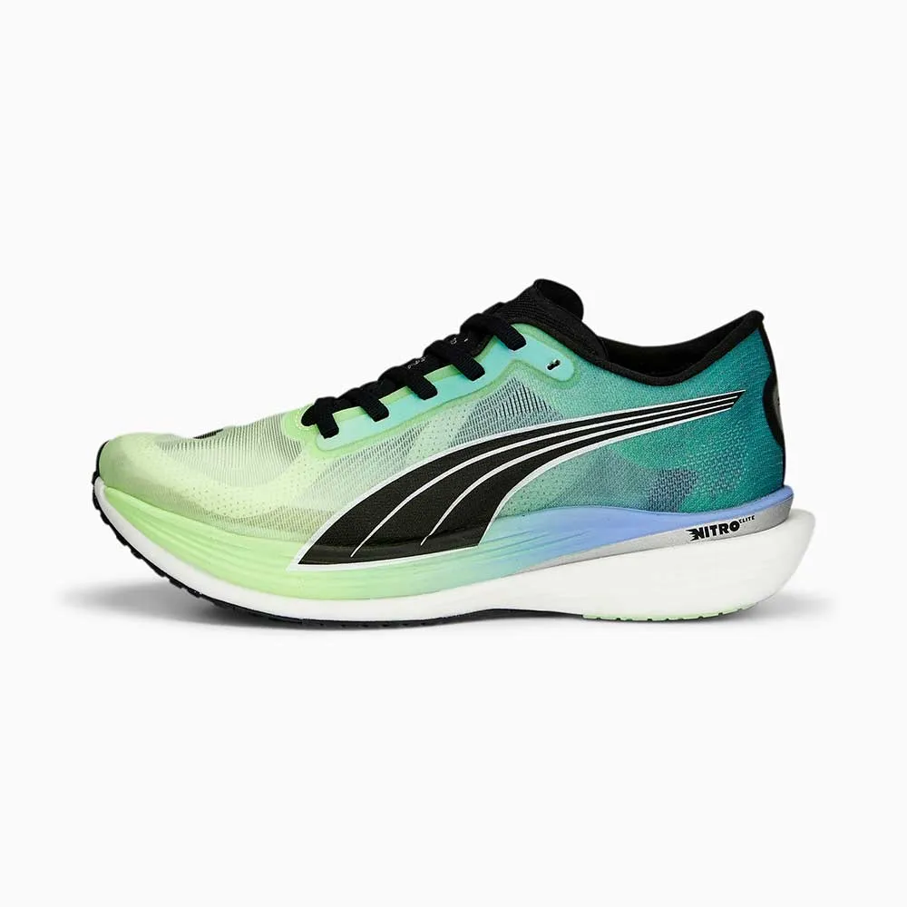 beach - volleyball running shoes Prodigious comfort Women's Deviate Nitro Elite 2 Running Shoe- Fizzy Lime/Royal Sapphire/PUMA Black- Regular (B)