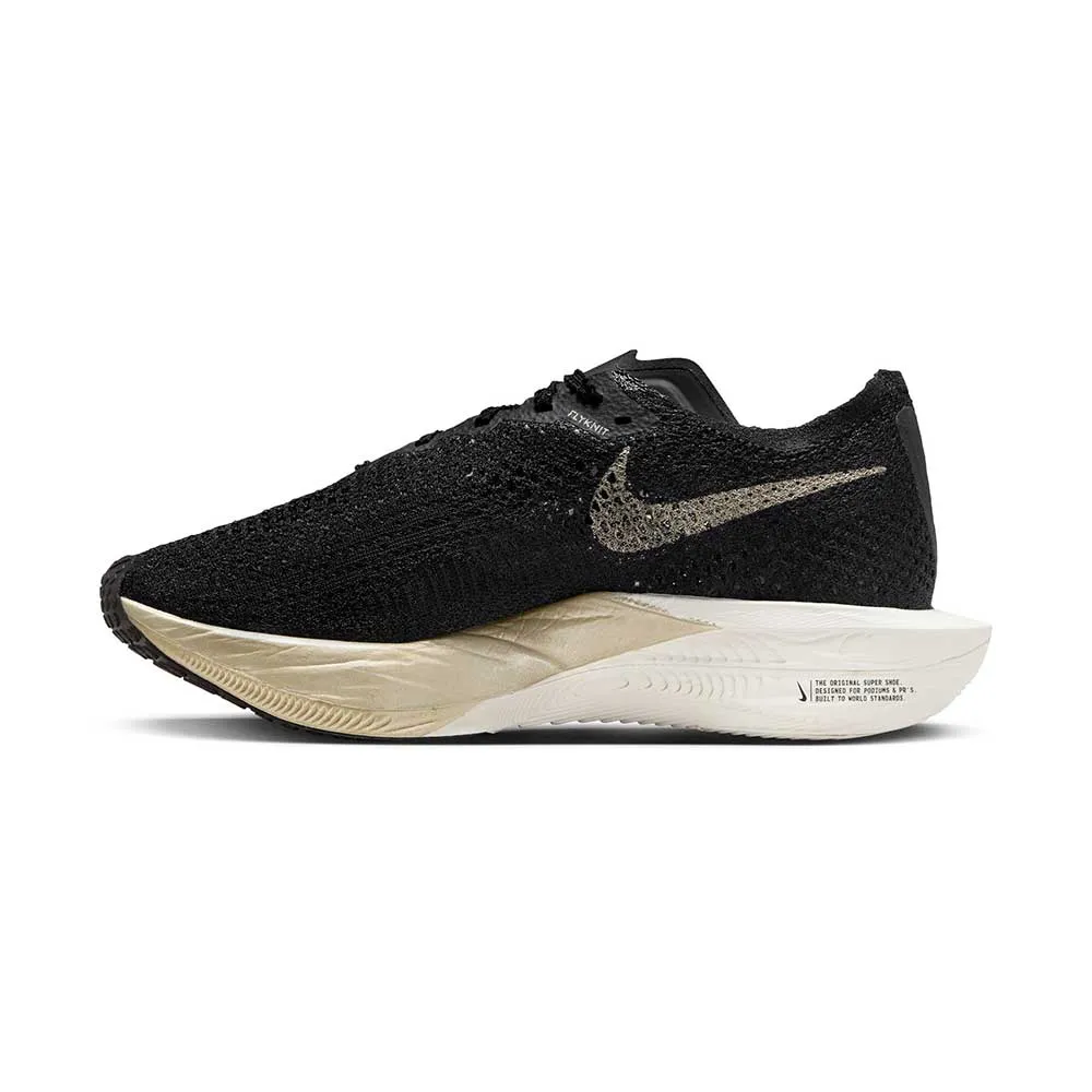 Cushioned Tongue reflective shoe element Women's Nike ZoomX Vaporfly Next% 3 Running Shoe - Black/Mtlc Gold Grain/Black Oatmeal - Regular (B)