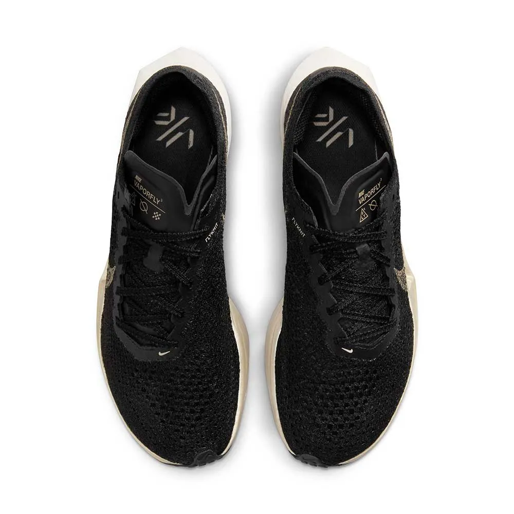 Women's Nike ZoomX Vaporfly Next% 3 Running Shoe - Black/Mtlc Gold Grain/Black Oatmeal - Regular (B) running in a charity run shoes