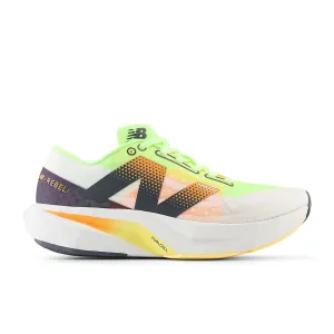 New Balance FuelCell Rebel v4 (Womens) - White/Bleached Lime Glo/Hot Mango running shoes for men in their 50s Performance-driven approach