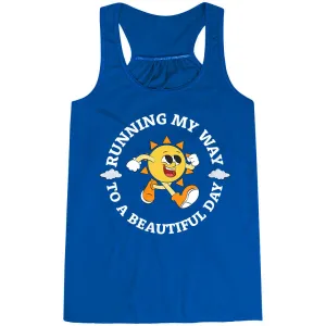 seaborne Compact Flowy Racerback Tank Top - Running My Way to a Beautiful Day