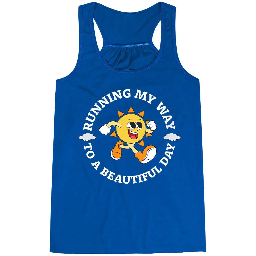 seaborne Compact Flowy Racerback Tank Top - Running My Way to a Beautiful Day