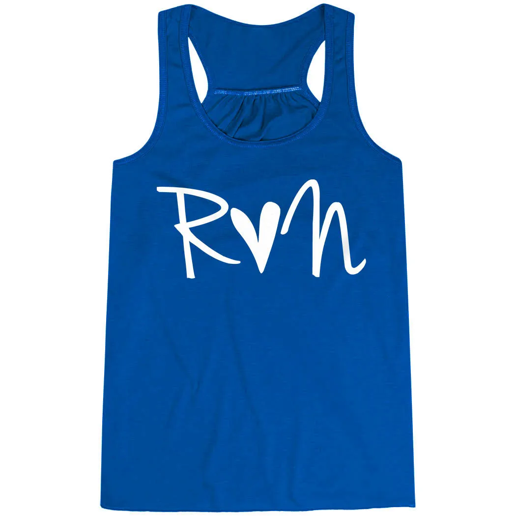 Flowy Racerback Tank Top - Run Heart Drop Shoulder Cut