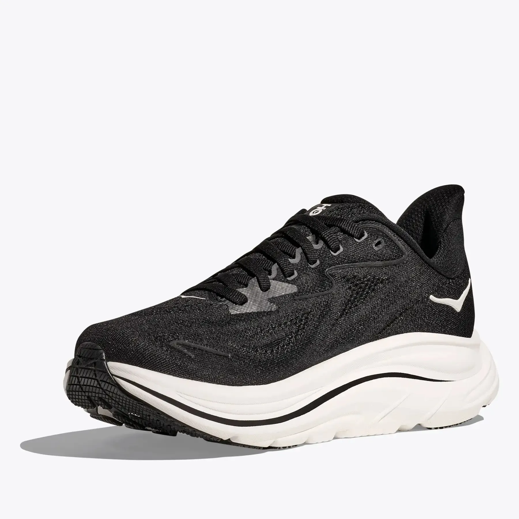 running in well - maintained tracks shoes Women's Clifton 10 Wide Fit Running Shoes Black / White