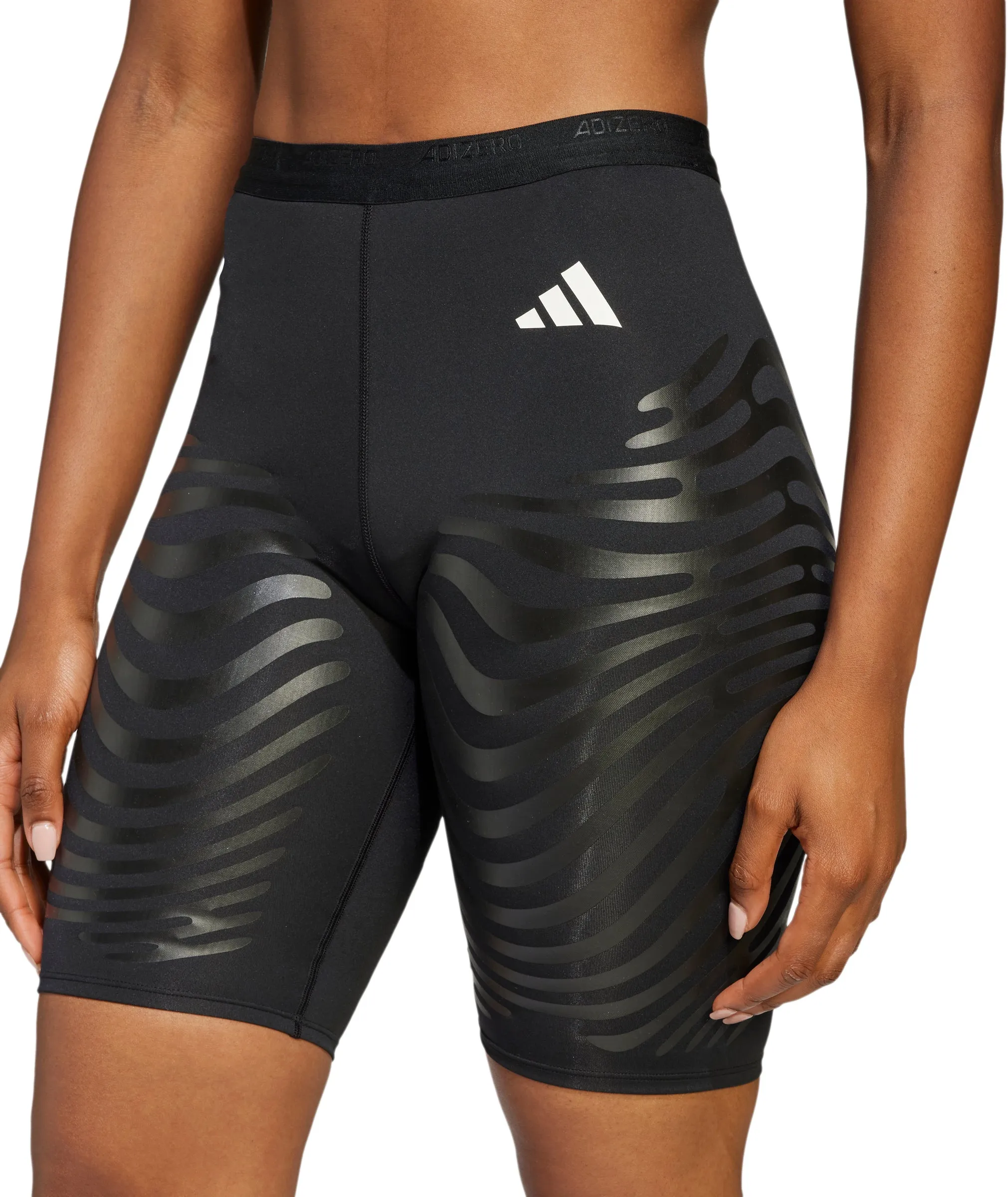 adidas Adizero Control Womens Short Running Tights - Black runners